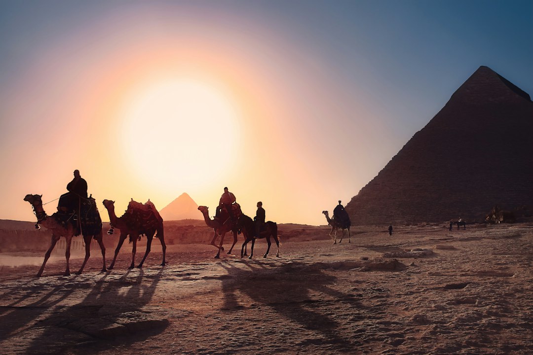 Egypt travel with pyramids and Nile River
